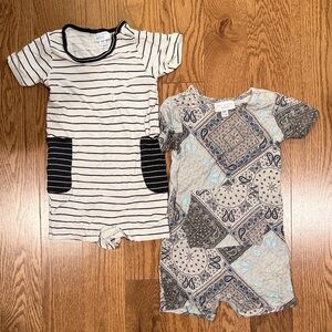 Striped and Patterned Rockets of Awesome Baby Shortie Rompers 6-12 months